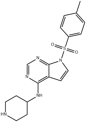 N-(piperidin-4-yl)-7-tosyl-7H-pyrrolo[2,3-d]pyrimidin-4-amine Struktur