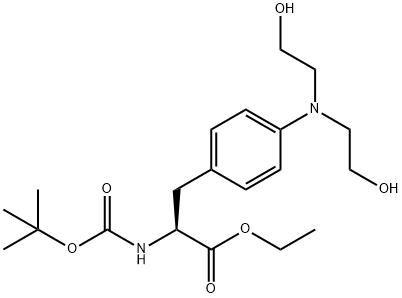 (S)-ethyl3-(4-(bis(2-hydroxyethyl)amino)phenyl)-2-(tert-butoxycarbonylamino)propanoate 化学構造式