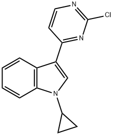 3-(2-クロロピリミジン-4-イル)-1-シクロプロピル-1H-インドール 化学構造式