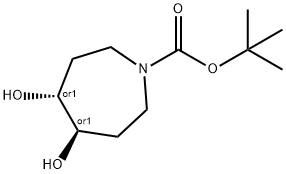 tert-butyl-trans-4,5-dihydroxy-1l4-azepane-1-carboxylate Structure