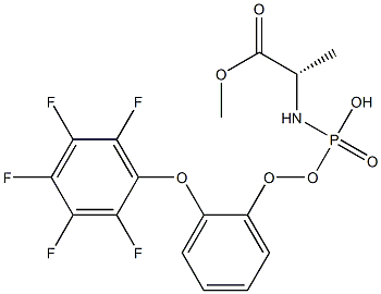 (S)-methyl 2-(((S)-(perfluorophenoxy)(phenoxy)phosphoryl)amino)propanoate Struktur