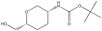 tert-butyl (cis)-6-(hydroxymethyl)-tetrahydro-2H-pyran-3-ylcarbamate Structure