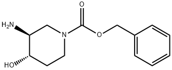 1-Piperidinecarboxylic acid, 3-amino-4-hydroxy-, phenylmethyl ester, (3S,4S)- Structure