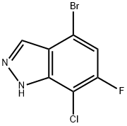 4-bromo-7-chloro-6-fluoro-1H-indazole, 1935558-98-7, 结构式