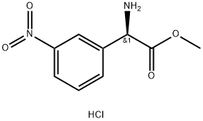 R-3-硝基苯甘氨酸甲酯盐酸盐, 195070-55-4, 结构式