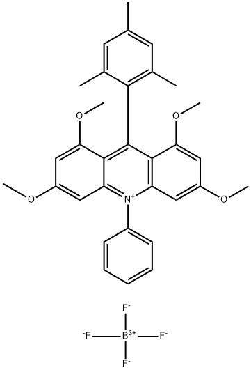 9-mesityl-1,3,6,8-tetramethoxy-10-phenylacridin-10-ium tetrafluoroborate Struktur