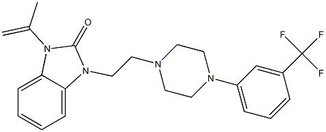 1-(prop-1-en-2-yl)-3-(2-(4-(3-(trifluoromethyl)phenyl)piperazin-1-yl)ethyl)-1H-benzo[d]imidazol-2(3H)-one 化学構造式