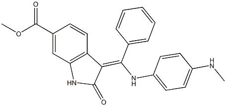 (Z)-methyl 3-(((4-(methylamino)phenyl)amino)(phenyl)methylene)-2-oxoindoline-6-carboxylate Structure