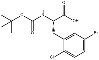 N-Boc-5-bromo-2-chloro-L-phenylalanine Struktur