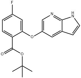 4-fluoro-2-(1H-pyrrolo[2,3-b]pyridin-5-yloxy)benzoic acid 1,1-dimethylethyl ester Struktur