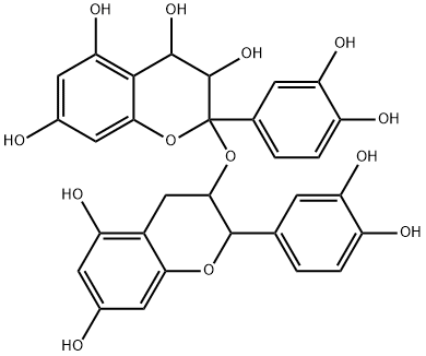 2-(3,4-二羟基苯基)-2-((2-(3,4-二羟基苯基)-5,7-二氢色满-3-基)氧基)苯并二氢吡喃-3,4,5,7-四醇, 20347-71-1, 结构式