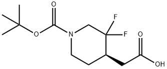 (R)-2-(1-(叔丁氧羰基)-3,3-二氟哌啶-4-基)乙酸, 2055043-60-0, 结构式