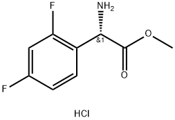 2-アミノ-2-(2,4-ジフルオロフェニル)酢酸(S)-メチル塩酸塩 化学構造式