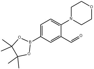 2-(4-Morpholinyl)-5-(4,4,5,5-tetramethyl-1,3,2-dioxaborolan-2-yl)benzaldehyde Structure