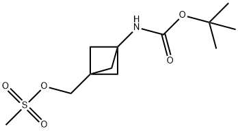 (3-((tert-butoxycarbonyl)amino)bicyclo[1.1.1]pentan-1-yl)methyl methanesulfonate 结构式