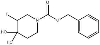 benzyl 3-fluoro-4,4-dihydroxypiperidine-1-carboxylate Struktur