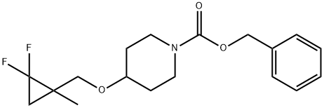 1-Piperidinecarboxylic acid, 4-[(2,2-difluoro-1-methylcyclopropyl)methoxy]-, phenylmethyl ester Structure
