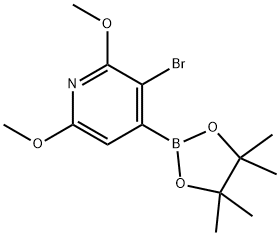 (3-Bromo-2,6-dimethoxypyridin-4-yl)boronic acid pinacol ester Struktur