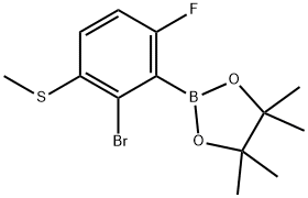 2-Bromo-6-fluoro-3-(methylthio)phenylboronic acid pinacol ester Struktur