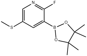 [2-Fluoro-5-(methylsulfanyl)pyridin-3-yl]boronic acid pinacol ester Struktur