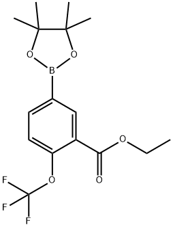 3-Ethoxycarbonyl-4-(trifluoromethoxy)phenylboronic acid pinacol ester Struktur