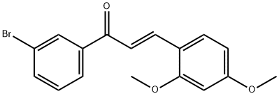 (2E)-1-(3-ブロモフェニル)-3-(2,4-ジメトキシフェニル)プロプ-2-エン-1-オン 化学構造式