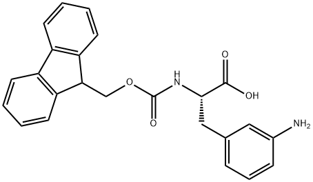 3-amino-N-[(9H-fluoren-9-ylmethoxy)carbonyl]- L-Phenylalanine 化学構造式