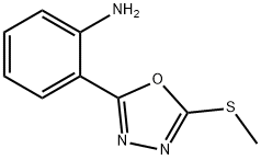 5-(2-Aminophenyl)-2-methylthio-1,3,4-oxadiazole, 254972-05-9, 结构式