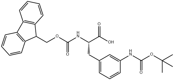 3-[[(1,1-dimethylethoxy)carbonyl]amino]-N-[(9H-fluoren-9-ylmethoxy)carbonyl]- Phenylalanine Structure