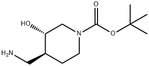 TERT-BUTYL (3S,4S)-4-(AMINOMETHYL)-3-HYDROXYPIPERIDINE-1-CARBOXYLATE, 279247-20-0, 结构式