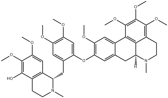 5-Isoquinolinol,1-[[4,5-dimethoxy-2-[[(6aS)-5,6,6a,7-tetrahydro-1,2,3,10-tetramethoxy-6-methyl-4H-dibenzo[de,g]quinolin-9-yl]oxy]phenyl]methyl]-1,2,3,4-tetrahydro-6,7-dimethoxy-2-methyl-,(1S)- Structure