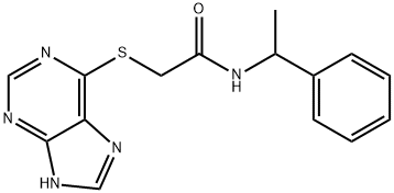 N-(1-phenylethyl)-2-(7H-purin-6-ylsulfanyl)acetamide Struktur