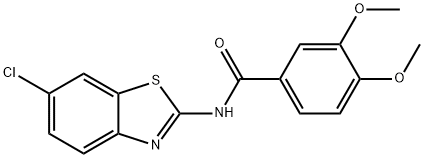 N-(6-chlorobenzo[d]thiazol-2-yl)-3,4-dimethoxybenzamide,308294-59-9,结构式