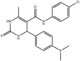 N-(4-chlorophenyl)-4-(4-(dimethylamino)phenyl)-6-methyl-2-thioxo-1,2,3,4-tetrahydropyrimidine-5-carboxamide Struktur