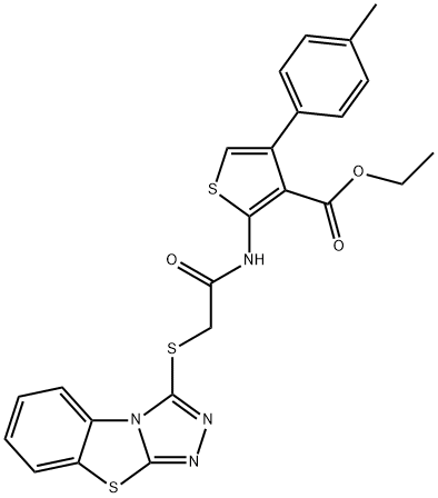 ethyl 2-(2-(benzo[4,5]thiazolo[2,3-c][1,2,4]triazol-3-ylthio)acetamido)-4-(p-tolyl)thiophene-3-carboxylate Structure