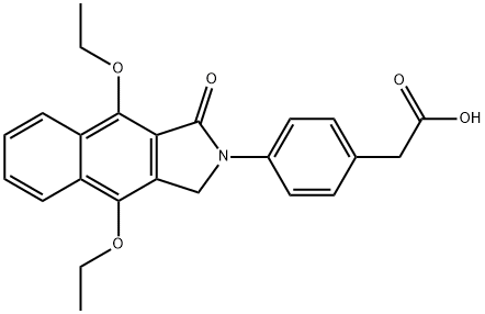 [4-(4,9-diethoxy-1-oxo-1,3-dihydro-2H-benzo[f]isoindol-2-yl)phenyl]acetic acid,325780-75-4,结构式
