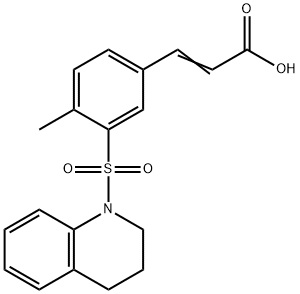 (E)-3-(3-((3,4-dihydroquinolin-1(2H)-yl)sulfonyl)-4-methylphenyl)acrylic acid Struktur