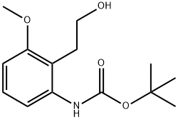 2-(2-羟乙基)-3-甲氧基苯基氨基甲酸叔丁酯 结构式