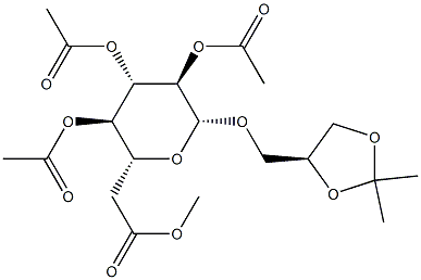 [(2R,3R,4S,5R,6R)-3,4,5-tris(acetyloxy)-6-{[(4S)-2,2-dimethyl-1,3-dioxolan-4-yl]methoxy}oxan-2-yl]methyl acetate,34382-09-7,结构式