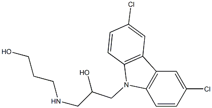 3-((3-(3,6-dichloro-9H-carbazol-9-yl)-2-hydroxypropyl)amino)propan-1-ol Struktur