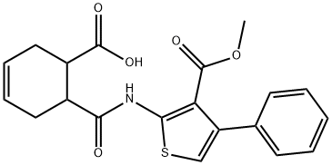 6-[(3-methoxycarbonyl-4-phenylthiophen-2-yl)carbamoyl]cyclohex-3-ene-1-carboxylic acid Struktur