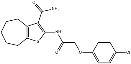 2-(2-(4-chlorophenoxy)acetamido)-5,6,7,8-tetrahydro-4H-cyclohepta[b]thiophene-3-carboxamide Structure
