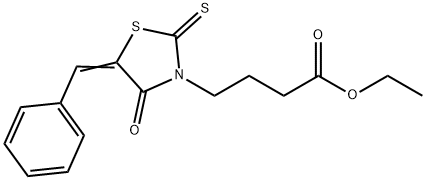 ethyl (Z)-4-(5-benzylidene-4-oxo-2-thioxothiazolidin-3-yl)butanoate Structure