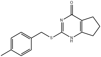 2-((4-methylbenzyl)thio)-3,5,6,7-tetrahydro-4H-cyclopenta[d]pyrimidin-4-one Structure