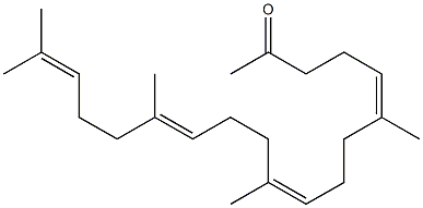 (5Z,9Z,13E)-6,10,14,18-tetramethylnonadeca-5,9,13,17-tetraen-2-one Struktur