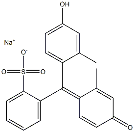 sodium:2-[(E)-(4-hydroxy-2-methylphenyl)-(2-methyl-4-oxocyclohexa-2,5-dien-1-ylidene)methyl]benzenesulfonate Structure