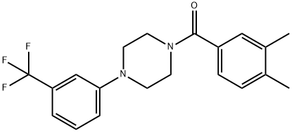 (3,4-dimethylphenyl)-[4-[3-(trifluoromethyl)phenyl]piperazin-1-yl]methanone Struktur