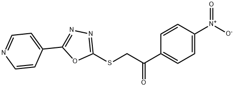 1-(4-nitrophenyl)-2-((5-(pyridin-4-yl)-1,3,4-oxadiazol-2-yl)thio)ethan-1-one Structure