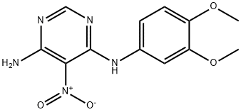 N4-(3,4-dimethoxyphenyl)-5-nitropyrimidine-4,6-diamine Struktur