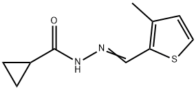 N-[(E)-(3-methylthiophen-2-yl)methylideneamino]cyclopropanecarboxamide Structure